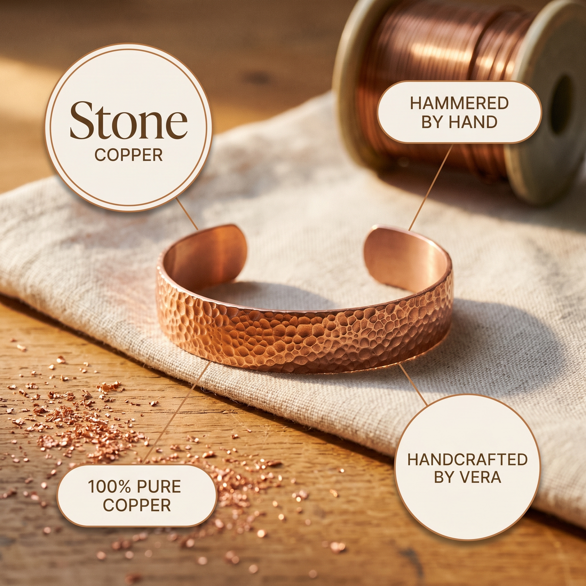 Hester's Moon Copper Bracelet