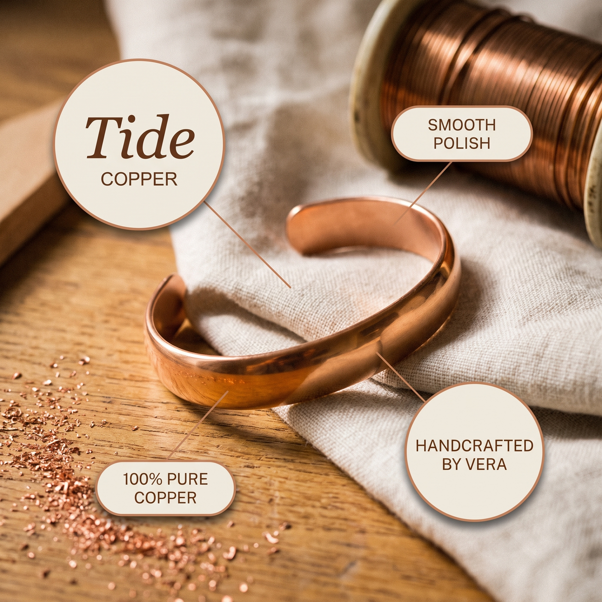 Hester's Tide Copper Bracelet