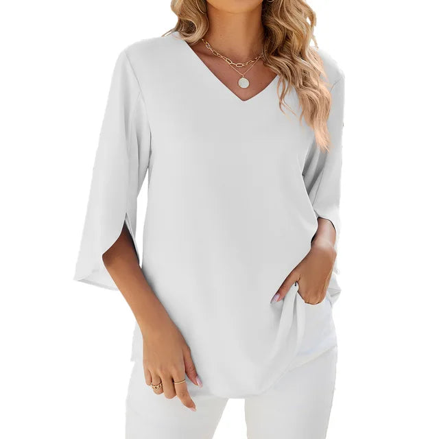 Jadzia™ Relaxed V-Neck Blouse