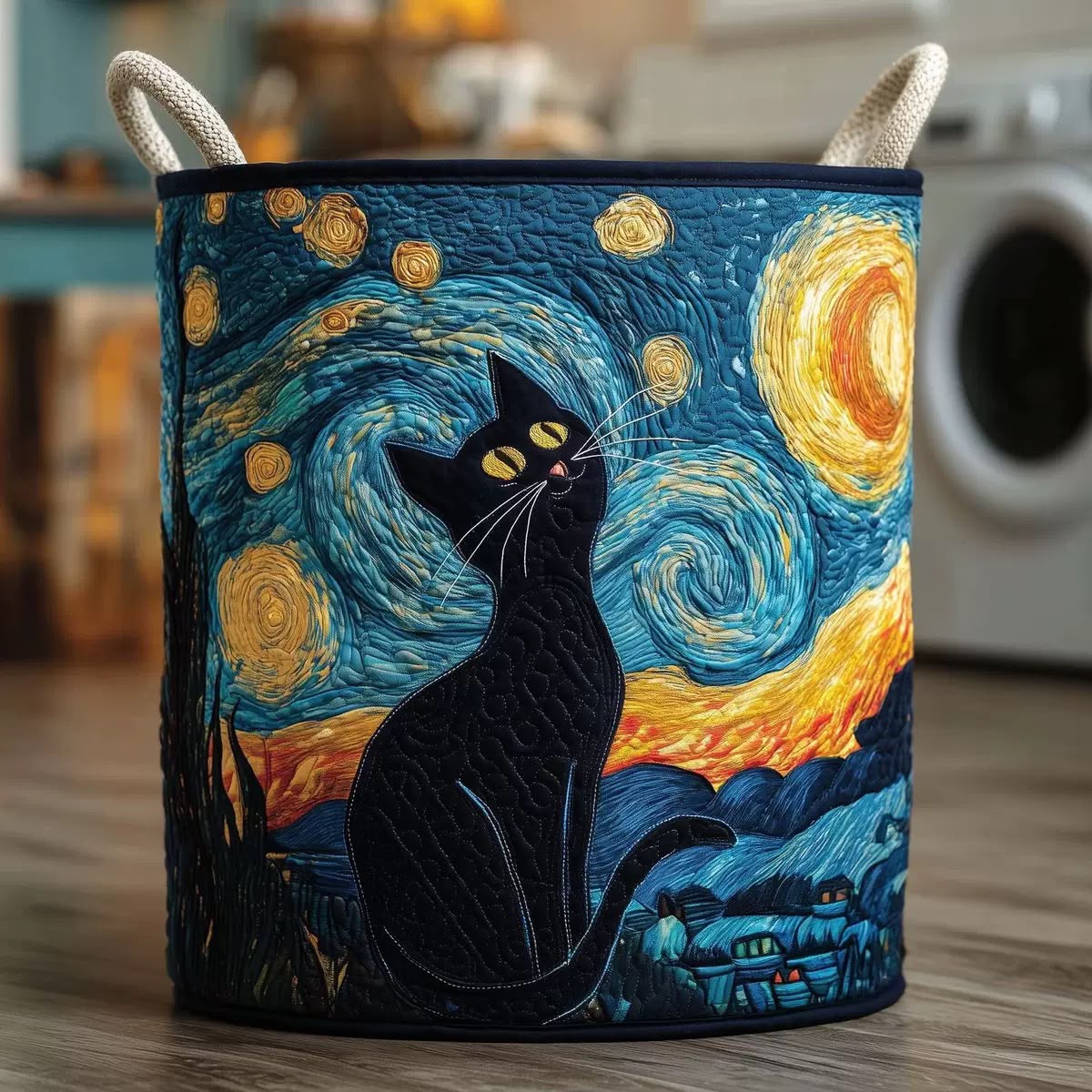 Luna | Starry Night Cat Laundry Basket
